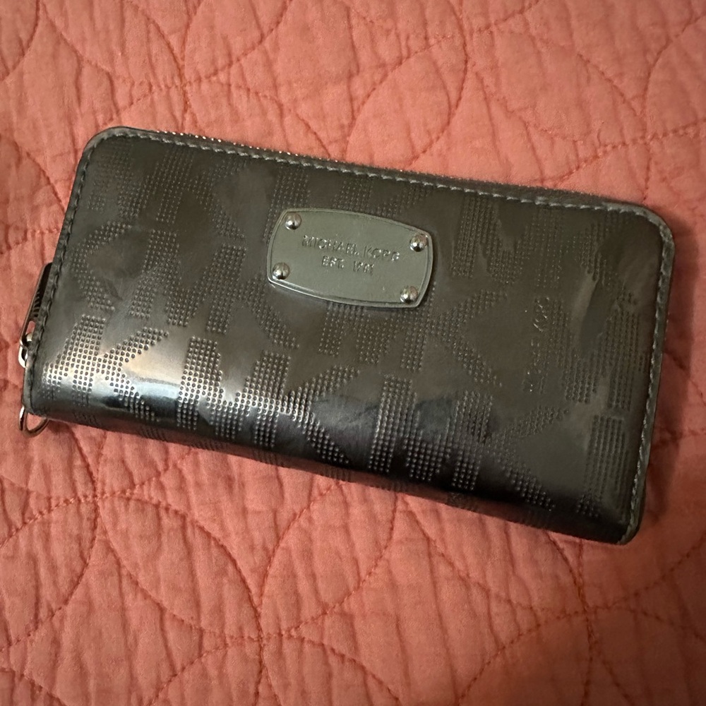 Michael Kors Metallic Gray Logo Wallet